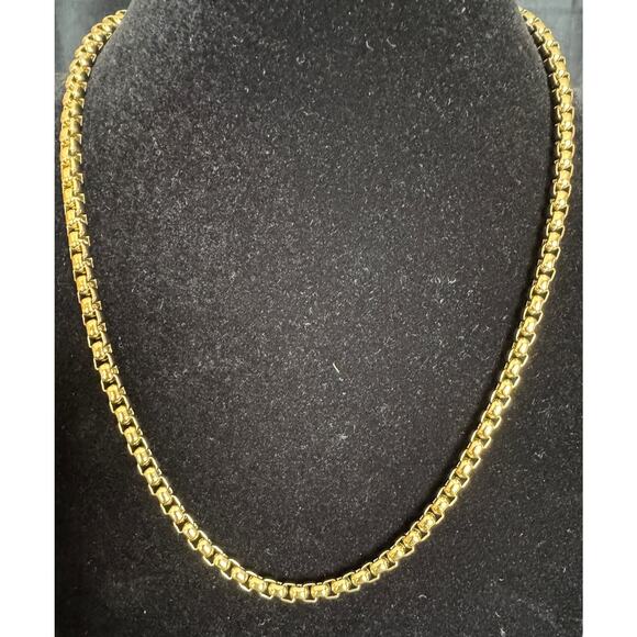 20" Gold Stainless Steel Rolo Chain Necklace — New Unbranded Fashion Chain N126 - Picture 1 of 4